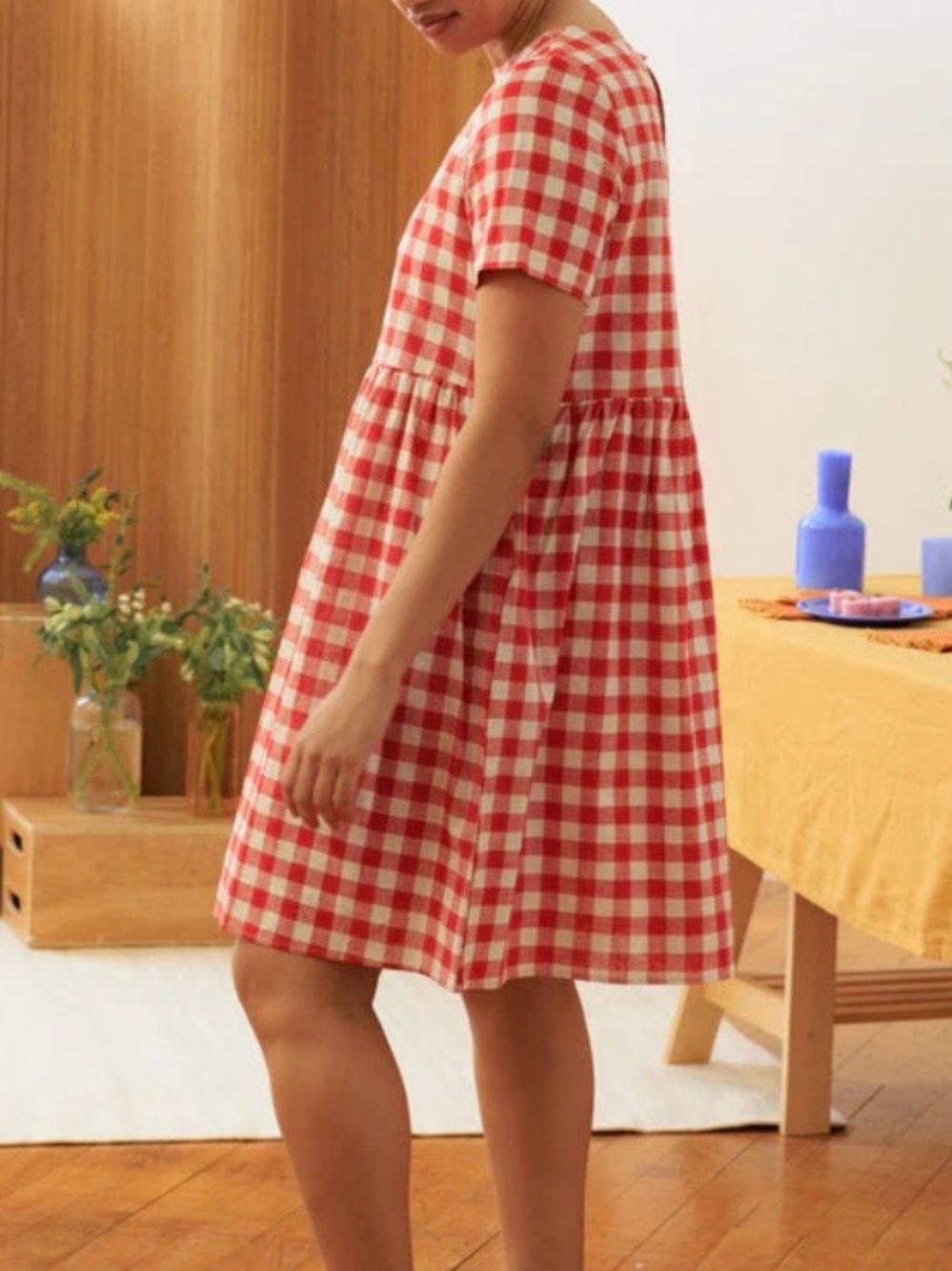 Tradlands Red and White Gingham Dress